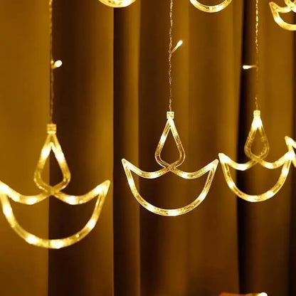 Diya Curtain Lights | Warm White LED | Diwali Decoration