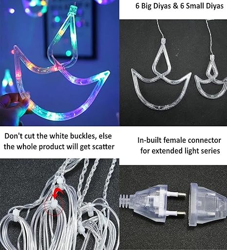 Diya Curtain Lights | Multicolour