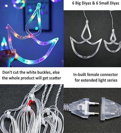 Diya Curtain Lights | Multicolour